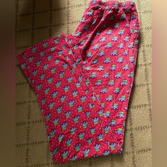 Vineyard Vines red brushed cotton pajamas with Christmass trees on Cars - M - Picture 1 of 8